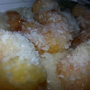 Coconut Shrimp.  Huge shrimp and a lot of it!  This is a must try, we order every time!