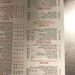 New menu