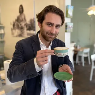 Nothing better than a cappuccino and a fancy cup