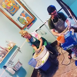 Pottery wheels for use during our open studio time, as well as for private lessons with our talented instructors.