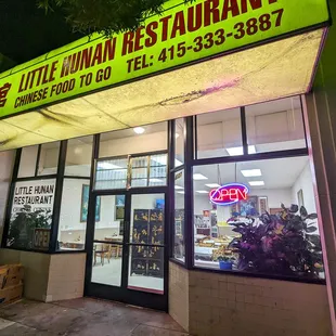 the front of the restaurant