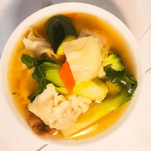 Combo Won Ton soup - bok choy in lieu of shrimp