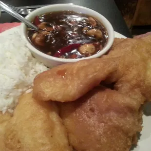 Little fish..sweet sauce.