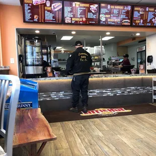 Customer getting takeout.