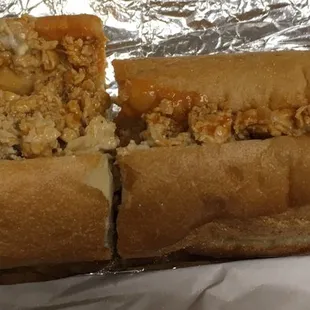 Flaming Rooster basically a chicken cheesesteak with hot sauce and blue cheese. Really balanced flavor wise!