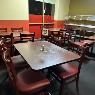 Inside seating for lunch hour customers