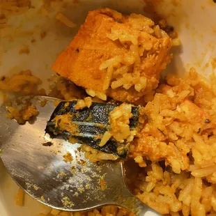 Chicken Tikka Masala with plastic.