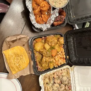 chicken wings and fried chicken, interior