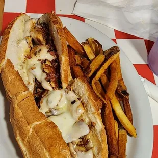 Chicken cheese Steak. It's chunky chicken not sliced/chopped