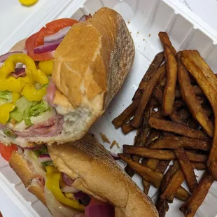 Cold cut with a side of fries