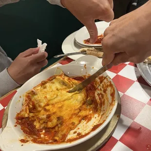 Terrible lasagna , hard bottom layer.