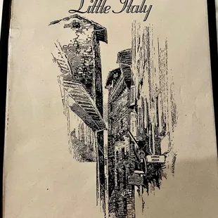 Italian art menu cover