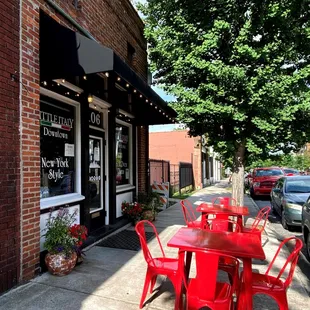 Outdoor dining to enjoy your meal and our vibrant neighborhood!