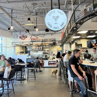 Bar and Food choices inside the food hall