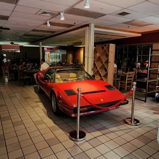 the interior of a car showroom