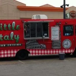 a food truck parked in a parking lot