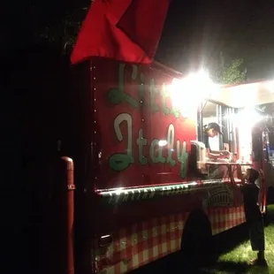 a food truck at night