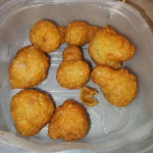 An order of fried mushrooms! What a joke.