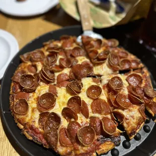 a pepperoni pizza