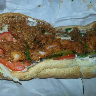 Po&apos; Boy with Shrimp and Oysters