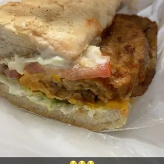 26. Double Veggie Burger Po'Boy