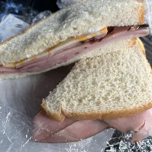 Hand and Cheese Sandwich