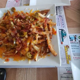The loaded fries..... to die for!!!  Spicy... sweet... yummy!