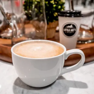 Our generously-sized cappuccino, made with coffee that&apos;s fresh-roasted and sourced locally!
