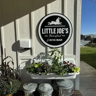 Entry with water bowls for dogs.