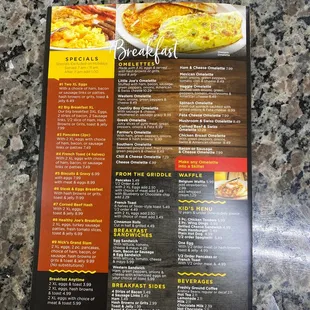 the breakfast menu
