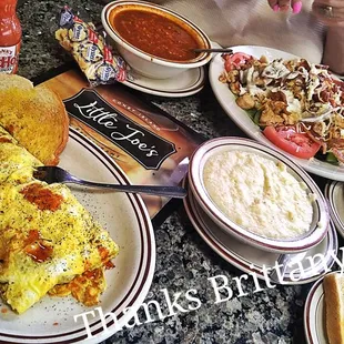 a table full of food