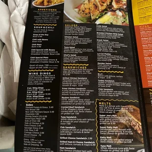 the menu
