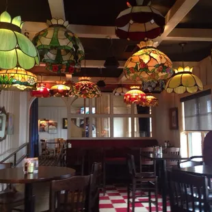 The lights were saved from the old bar - circa 1970&apos;s.