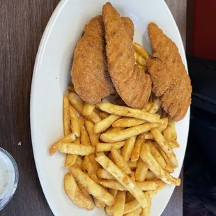 Chicken tenders and fries