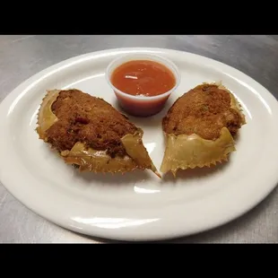 a fried chicken sandwich with dipping sauce