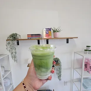 Seasonal item: Three Sword Style matcha (pandan and coconut)