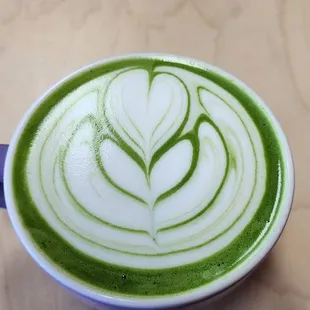 a cup of matcha latte
