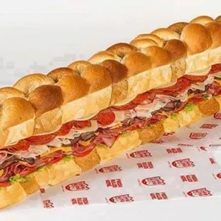 a large sub sandwich on a roll