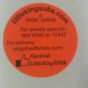 On- line orders--------- delivery orders------ discount on your orders