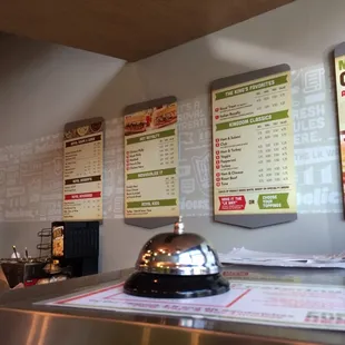 menus on the wall of a restaurant