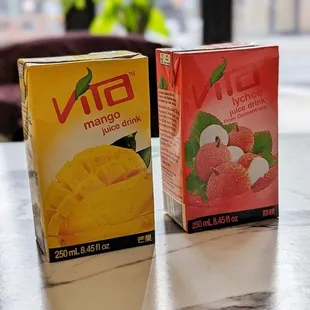 Vita Mango Vita lychee drinks available