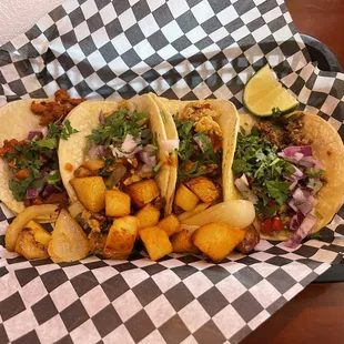 7/2/24 okay street tacos chorizo, chicken, and beef