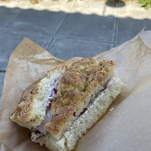 Turkey cran on the focaccia