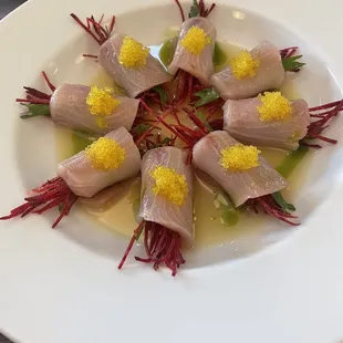 a white plate of food