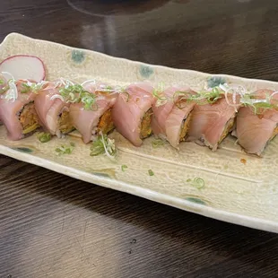 a platter of sushi