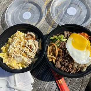 Tuna mayo rice bowl; bulgogi bibimbop