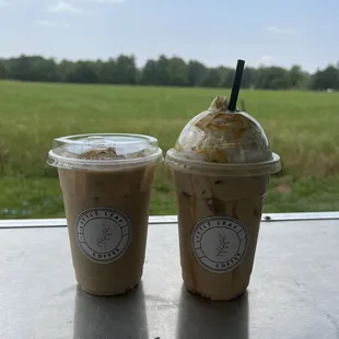 two cups of iced coffee