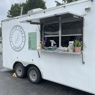 a food truck parked in a parking lot