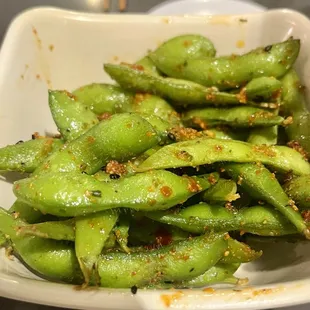 Spicy edamame perfection.