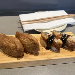 Inari and unagi nigiri